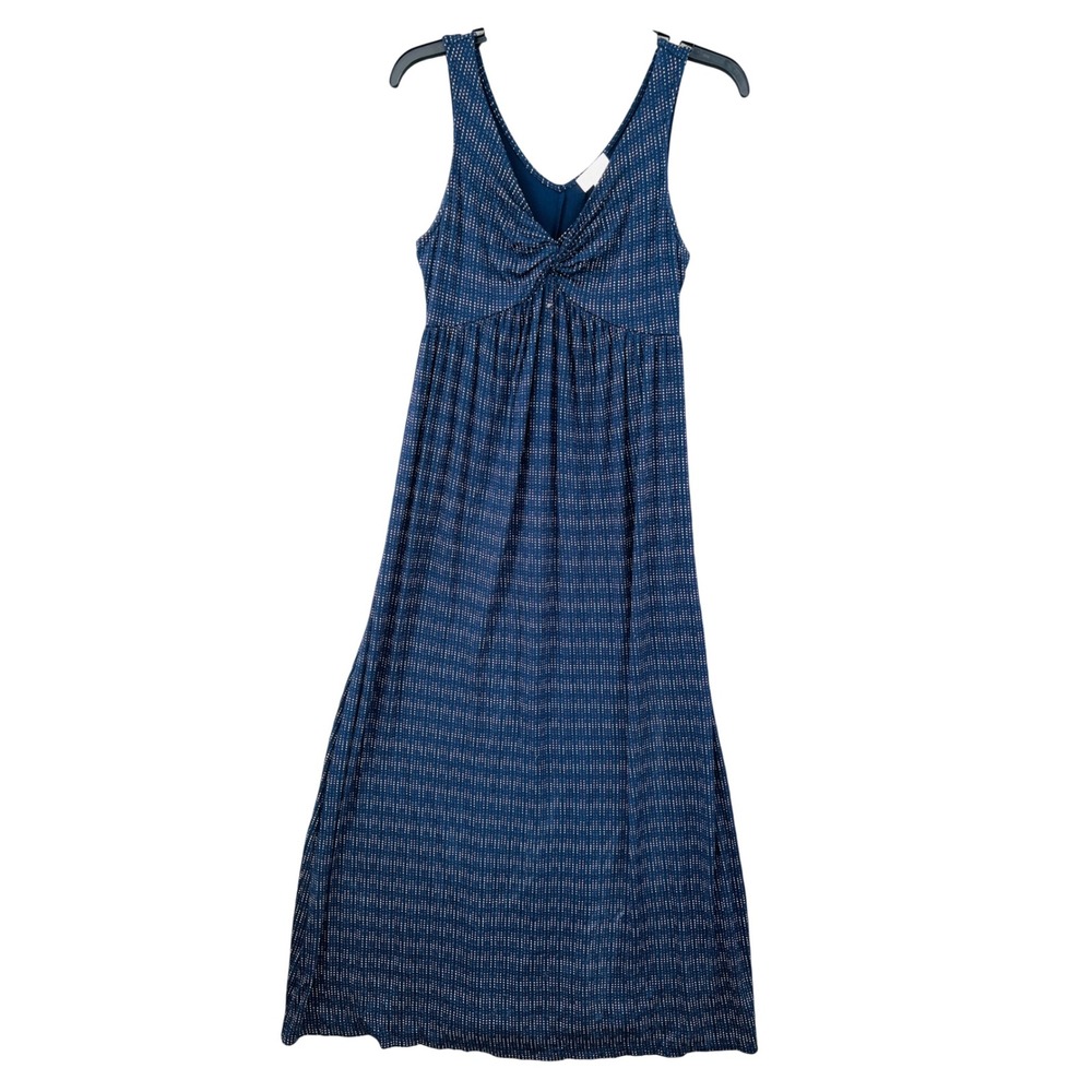A:Glow Maternity Micro Dot Sleeveless V-Neck Empire‎ Waist Maxi Dress Size XS